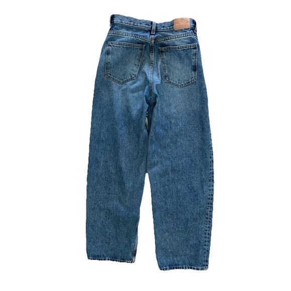 Weekday Rail Blue Denim Women’s Mid Loose Jeans Size 27/30 Actual 28x29 Straight - Picture 6 of 7